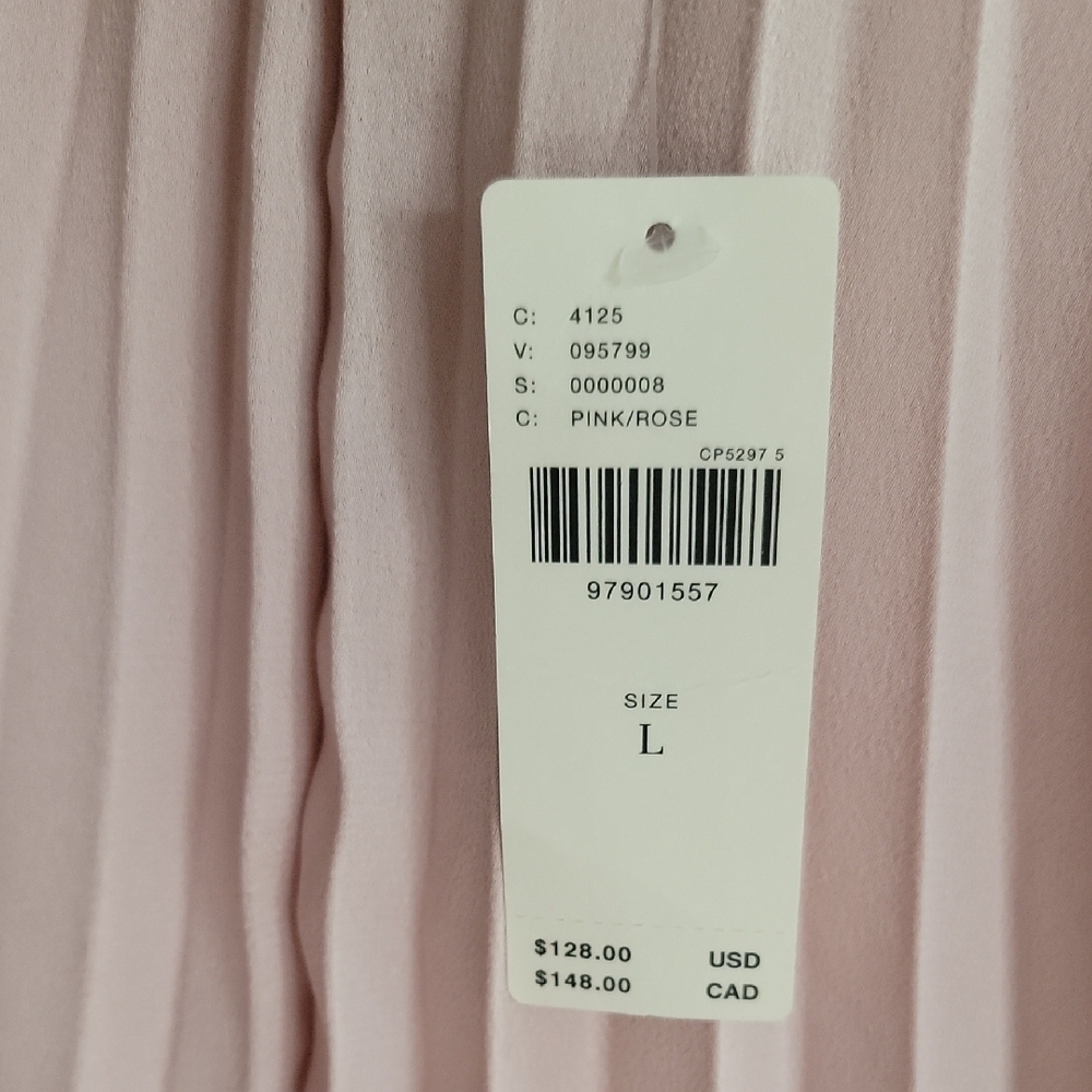 Anthropologie Dusty Rose Pleated Midi Skirt - Picture 3 of 4